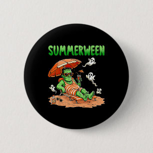 Bóton Redondo 5.08cm Summerwin Halloween Hello Summer Frankenstein Boo