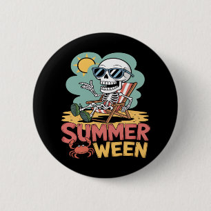 Bóton Redondo 5.08cm Summerwin Skeleton Beach Vibes Halloween