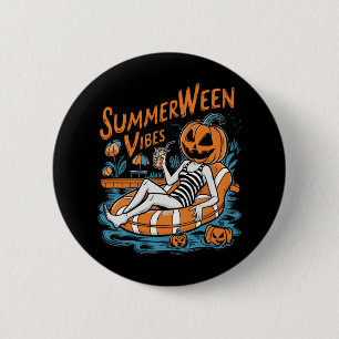 Bóton Redondo 5.08cm Summerwin Vibes Spooky Summer Pumpkin Cute
