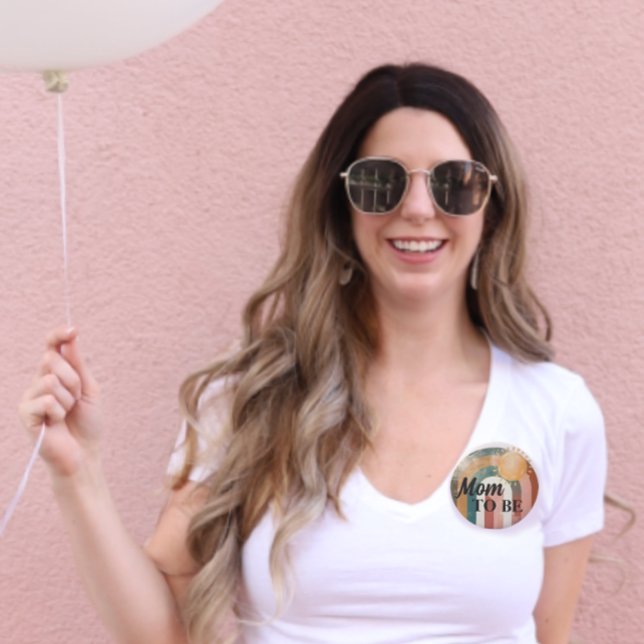 Bóton Redondo 5.08cm Sun Rainbow Chá de fraldas Mãe A Ser (Criador carregado)