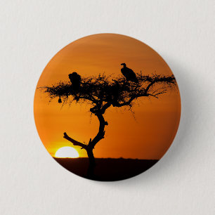 Bóton Redondo 5.08cm Sunrise no Masai Mara, Quênia