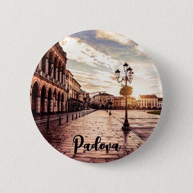 Bóton Redondo 5.08cm Sunset over quadrado em Padova, Itália (Frente)
