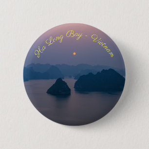 Bóton Redondo 5.08cm Sunset sobre Hao Bay - Vietnã, Ásia