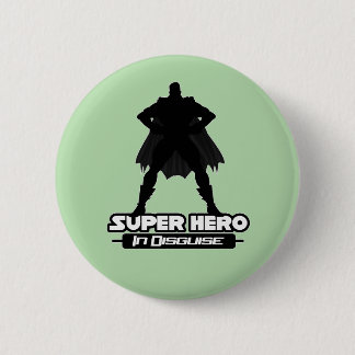 Bóton Redondo 5.08cm Super Herói Disfarçado Verde Menta Minimalista Qua