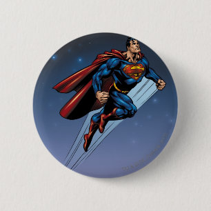 Bóton Redondo 5.08cm Super-homem contra o céu noturno
