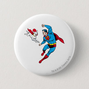Bóton Redondo 5.08cm Super-homem e Krypto 2