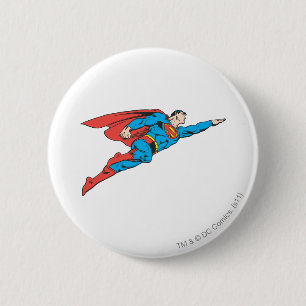 Bóton Redondo 5.08cm Super-Homem Voando para a Direita