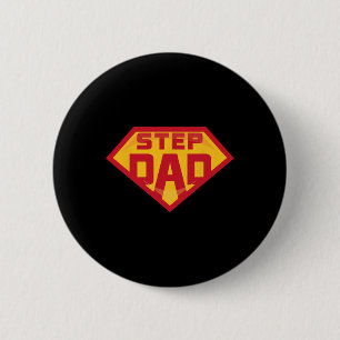 Bóton Redondo 5.08cm Super Stepdad Funny Hero Step Pai Birthday Pais