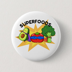 Bóton Redondo 5.08cm Superalimentos Funny Vegetal