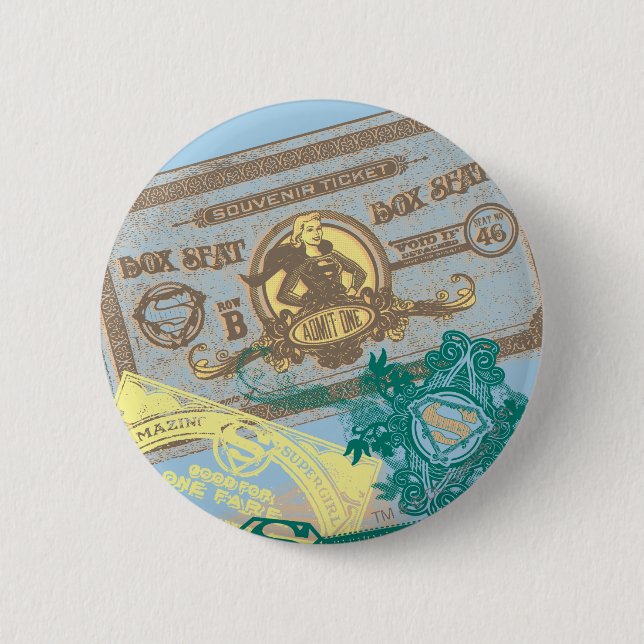 Bóton Redondo 5.08cm Supergirl Box Seat Blue (Frente)