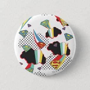 Bóton Redondo 5.08cm Supergirl Crazy Sky