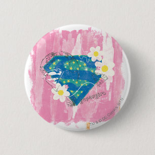 Bóton Redondo 5.08cm Supergirl for Peace Pink