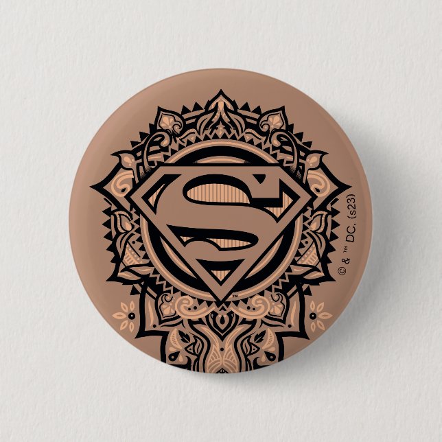 Bóton Redondo 5.08cm Supergirl Mandala Graphic (Frente)