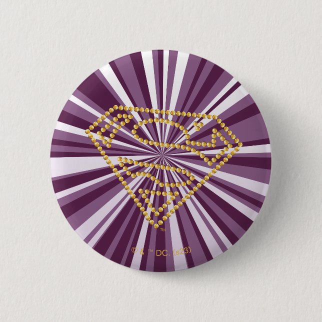 Bóton Redondo 5.08cm Supergirl Studed S-Shield (Frente)