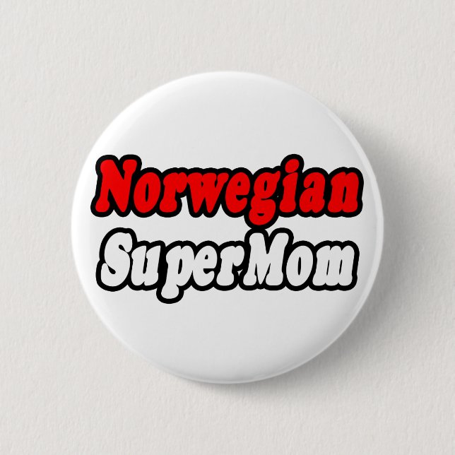 Bóton Redondo 5.08cm SuperMãe Norueguesa (Frente)