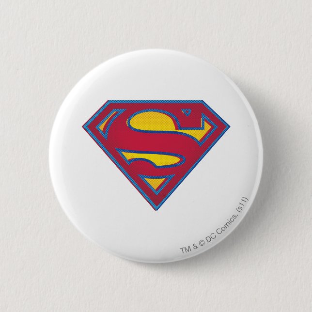 Bóton Redondo 5.08cm Superman S-Shield | Logotipo ponto (Frente)