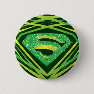 Bóton Redondo 5.08cm Superman Stylized Green Decorative Logo