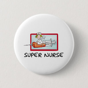 Bóton Redondo 5.08cm supernurse - enfermeira cómico dos desenhos