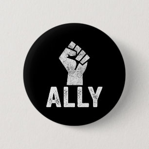 Bóton Redondo 5.08cm Suporte a Blm Ally Fist do Problema de Vida Negra