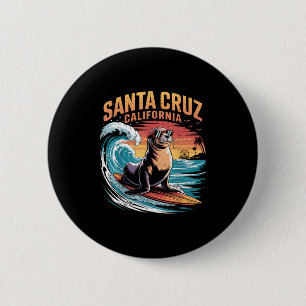 Bóton Redondo 5.08cm Surfer Surfing 70 e 80 Papais noeis Cruz Californi
