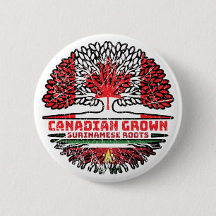 Bóton Redondo 5.08cm Surinam Surinamese Canadá, Canadá, Bandeira de Raí