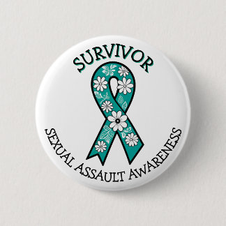 Bóton Redondo 5.08cm Survivor SA Teal Awareness Ribbon