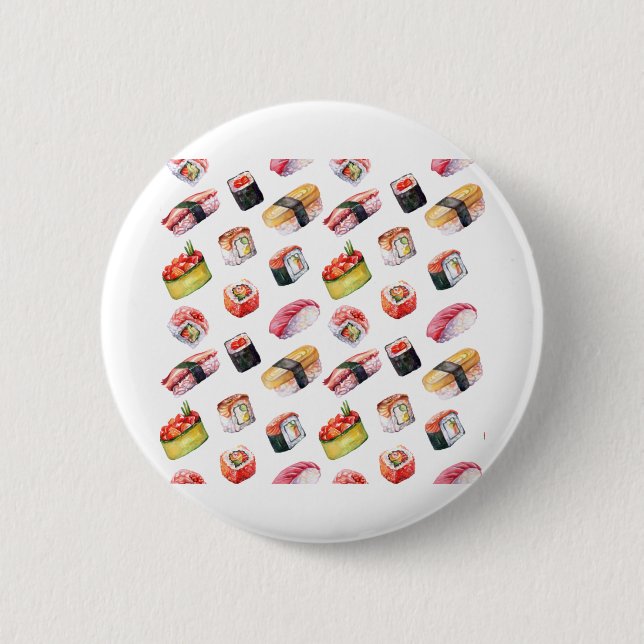 Bóton Redondo 5.08cm Sushi-comida japonês e nigiri (Frente)