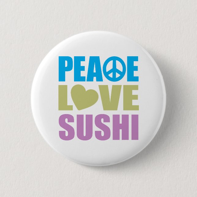 Bóton Redondo 5.08cm Sushi do amor da paz (Frente)