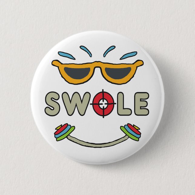 Bóton Redondo 5.08cm Swole Bodybuilding (Frente)