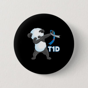 Bóton Redondo 5.08cm T1d Batida Fora de Corte Panda Tipo 1 Diabetes Awa