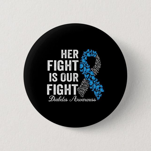 Bóton Redondo 5.08cm T1d Roupa Sua Luta É Nossa Luta Contra A Diabetes  (Frente)