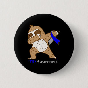 Bóton Redondo 5.08cm T1d Sensibilização da Diabetes Sloth Warrio