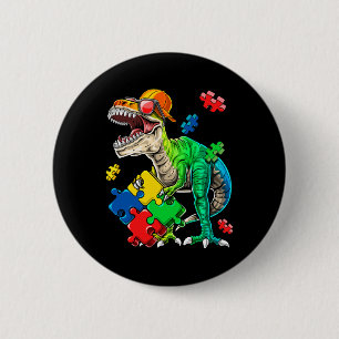 Bóton Redondo 5.08cm T Rex Dinossaur Autismo Atenção Quebra-cabeça Piec