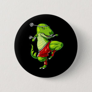 Bóton Redondo 5.08cm T-rex Dinossaur Muay Thai Boxando Karate Arte Marc
