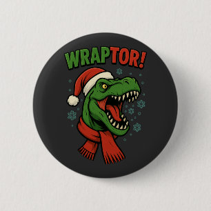 Bóton Redondo 5.08cm T-Rex Dinossauro Wraptor Natal Piada Engraçada