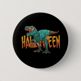 Bóton Redondo 5.08cm T-Rex Zumbi Engraçado - Fantasia de Halloween