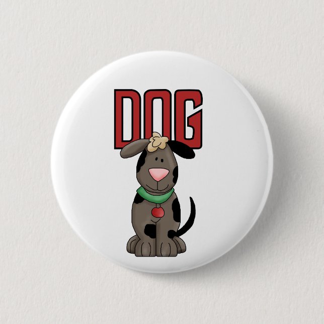 Bóton Redondo 5.08cm T-shirt e presentes do cão (Frente)
