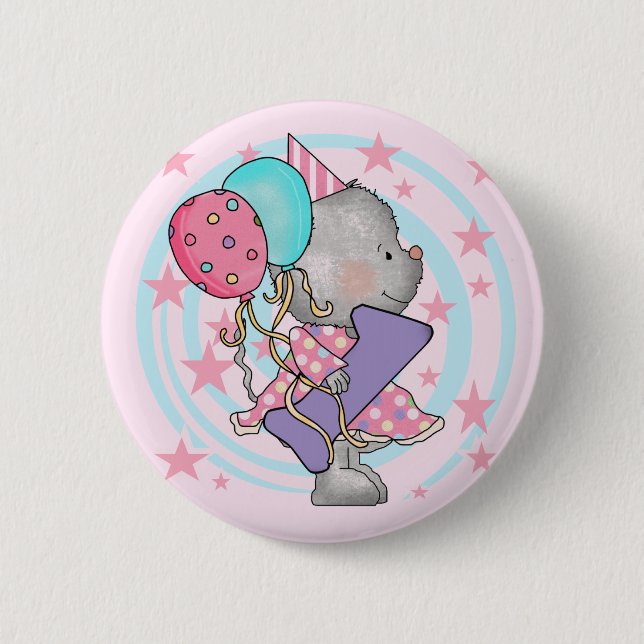 Bóton Redondo 5.08cm T-shirts e presentes primeiros aniversarios do rat (Frente)