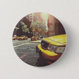 Bóton Redondo 5.08cm Tabuleiro de Táxi Amarelo de Nova Iorque