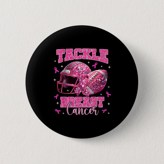 Bóton Redondo 5.08cm Tackle Breast Cancer Awareness American Football N (Frente)