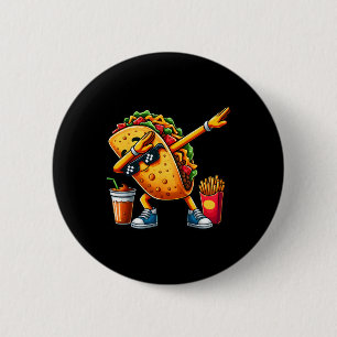 Bóton Redondo 5.08cm Taco Engraçado Dabbing Cinco De Maio Meninos Homen