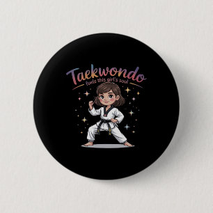 Bóton Redondo 5.08cm Taekwondo Comanda o Cinturão Negro de Alma desta M
