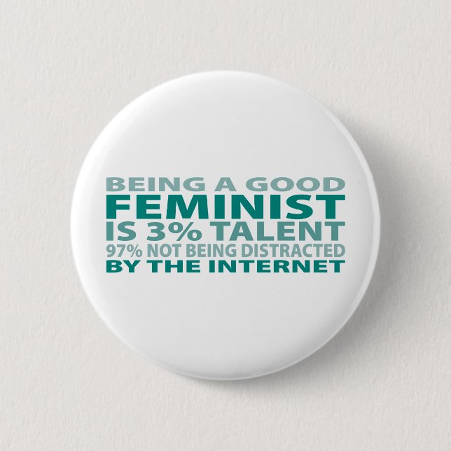 Bóton Redondo 5.08cm Talento da feminista 3% (Frente)