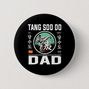 Bóton Redondo 5.08cm Tang Soo Do Karate Pai Para Artes Marciais E Pai
