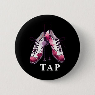 Bóton Redondo 5.08cm Tap Dance Lover Dancing Calçados Competição Dancer