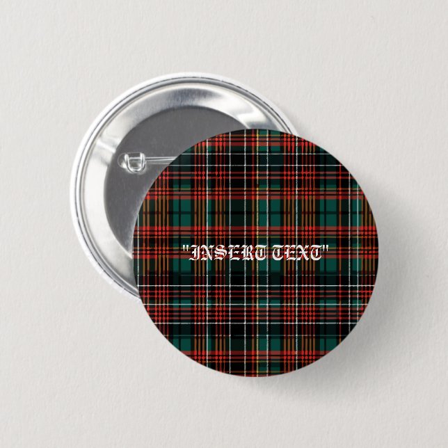 Bóton Redondo 5.08cm Tartan (Frente & Verso)