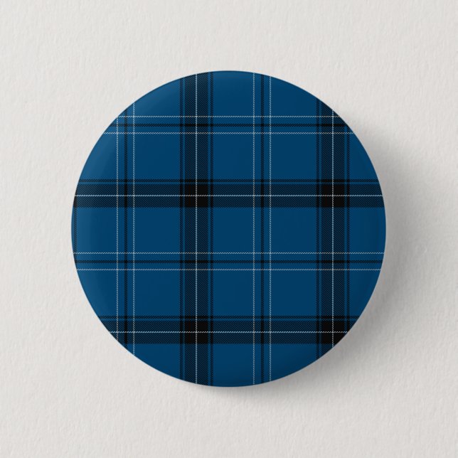 Bóton Redondo 5.08cm Tartan Azul Escocês Ramsay (Frente)