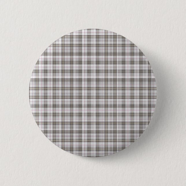 Bóton Redondo 5.08cm Tartan de moda cinza (Frente)