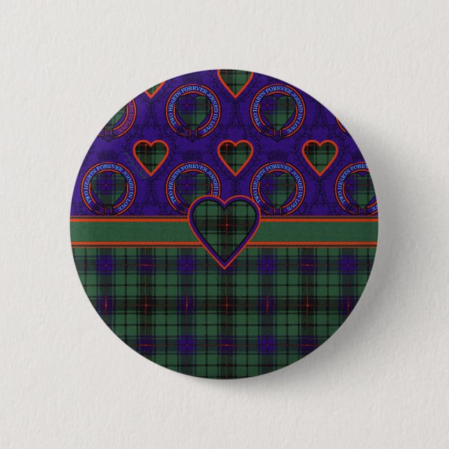 Bóton Redondo 5.08cm Tartan do Scottish de Davidson (Frente)