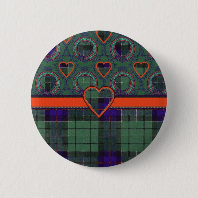 Bóton Redondo 5.08cm Tartan do Scottish de Leslie (Frente)